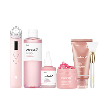 [Medicube] Pink Glass Glow Routine SetㅣK-Beauty Viral Glass Glow Device, PDRN Pink Peptide Toner, PDRN Pink Peptide Serum, Collagen Repair