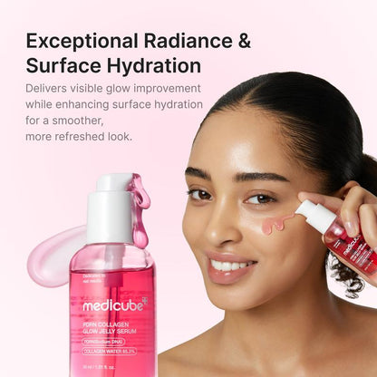 [NEW] [Medicube] PDRN Pink Collagen Glow Jelly Serum | Lightweight Water-Jelly for Plump & Supple Skin | Radiance & Elasticity Care with PDRN, Collagen, Niacinamide | Korean Skin Care 1.01 Fl.Oz