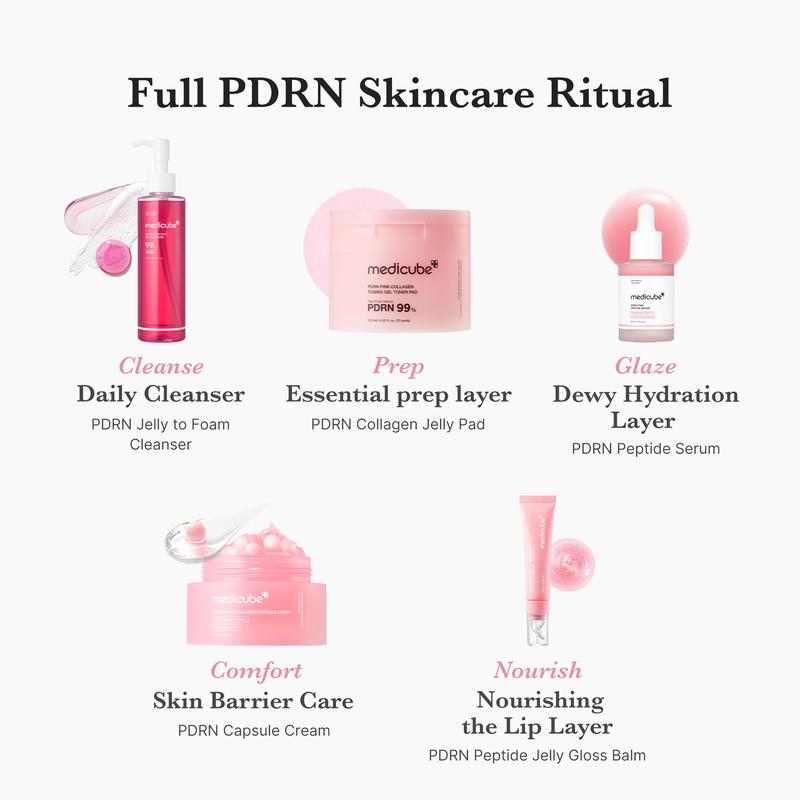 [Medicube] PDRN Peptide Jelly Gloss Balm | Moisturizing Lip Gloss with Pink Peptide, Hyaluronic Acid, Ceramide & Shea Butter | Clear Gloss with Silver Pearl for a Plump, Glossy Lips | 10G