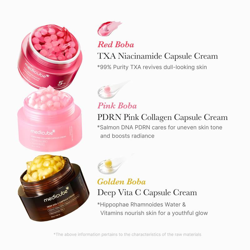 [Medicube] Deep Vita C Capsule Cream | Golden Boba Cream | Vitamin Capsule | Uneven Skin Tone | Glowy Skin | Customizable Skincare