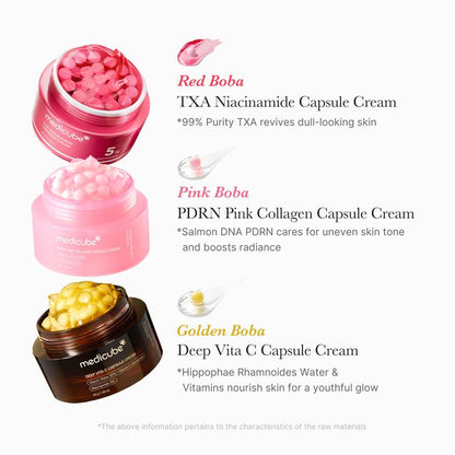 [Medicube] Deep Vita C Capsule Cream | Golden Boba Cream | Vitamin Capsule | Uneven Skin Tone | Glowy Skin | Customizable Skincare