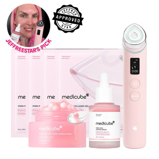 [Jeffree Star Approved] PDRN Wild Glow SetㅣK-Beauty Viral Glass Glow Device, PDRN Pink Peptide Serum, PDRN Capsule Cream, PDRN Gel Masks