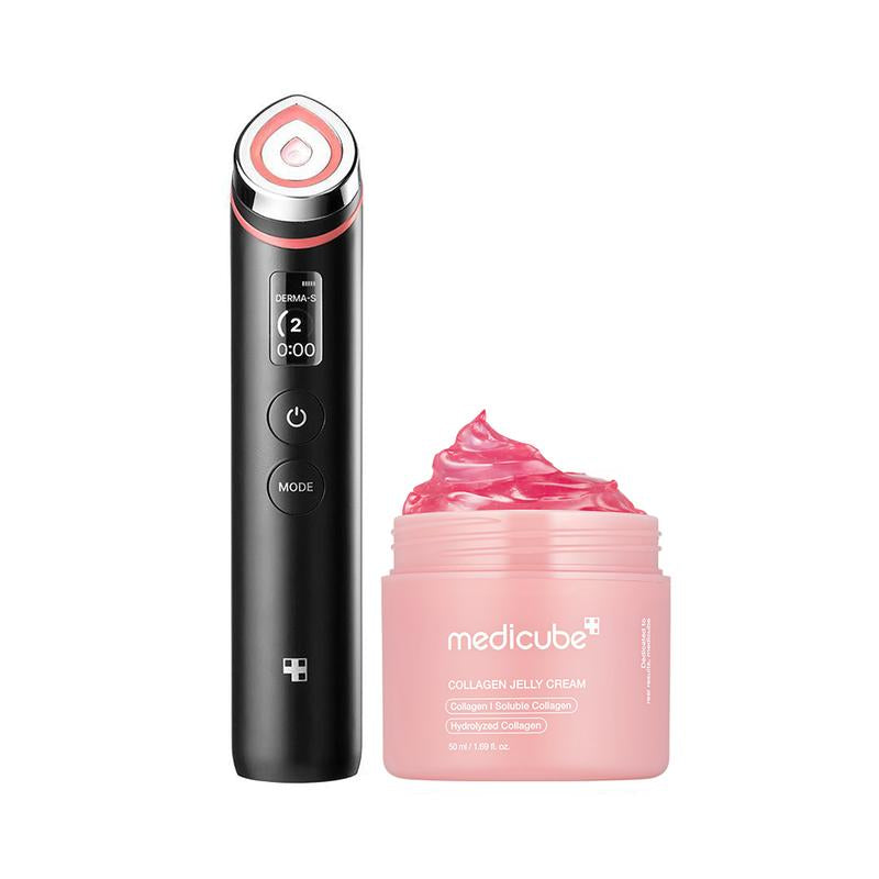 [Medicube] 310M Celebrity Glass Skin DuoㅣBooster Pro Korea'S No.1 Glass Glow Device + Collagen Jelly Cream or Deep Vita C Cream