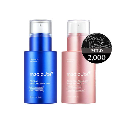 [Medicube] Exosome Spicule Shot Duo (Zero / PDRN) (Mild / Strong)ㅣ Korean Skincare Aha Ampoule PDRN