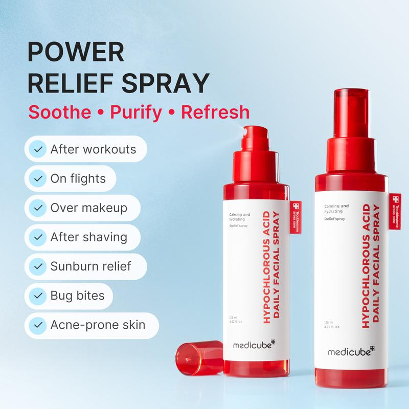 [NEW] [Medicube] All Day Relief Set | Hypochlorous Acid Rice Peel Shot for Face & Body, 3H Relief Cream | Gentle Exfoliating Serum, Daily Soothing Moisturizer for Stressed Skin | Korean Skincare, K-Beauty