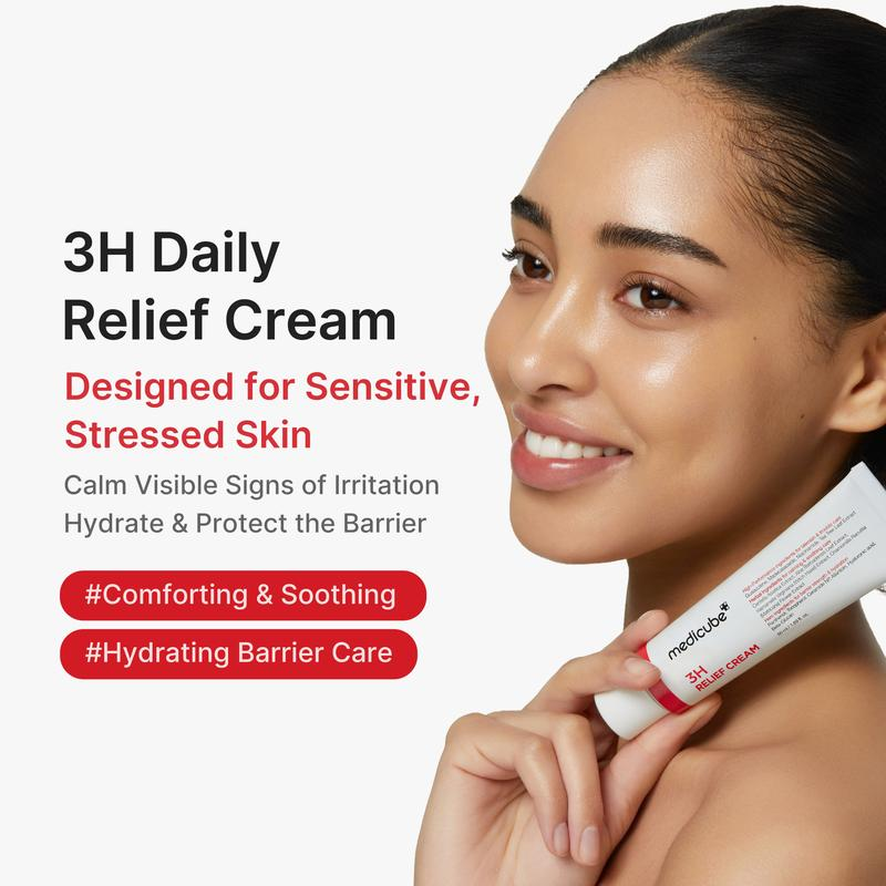 [NEW] [Medicube] 3H Relief Cream | Daily Soothing Moisturizer for Troubled & Delicate Skin, Hydrating, Cooling, Barrier Support Care | Centella Asiatica, Tea Tree Extract, Aloe, Hyaluronic Acid | Korean Skincare, K-Beauty