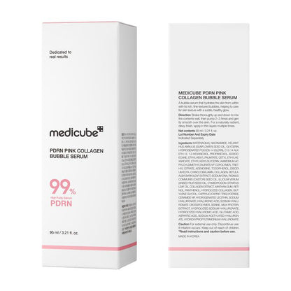 [NEW] [Medicube] PDRN Pink Collagen Bubble Serum | Dual-Layer Micro-Bubble K-Beauty Serum for Firm, Plump & Radiant Skin | Hydrating, Healthy-Looking Glow | PDRN, Collagen, Niacinamide