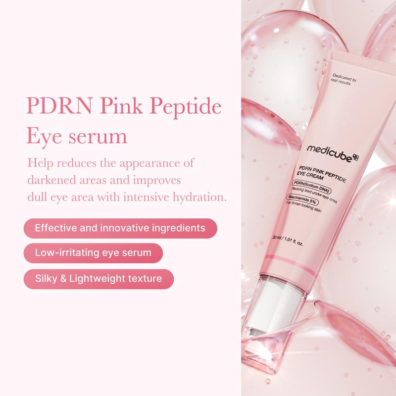 [Medicube] PDRN Pink Peptide Eye Serum | 99% Salmon DNA PDRN, 99% Pure Retinol, 5% Niacinamide | Dark Circles, Puffy Eyes, Korean Skincare