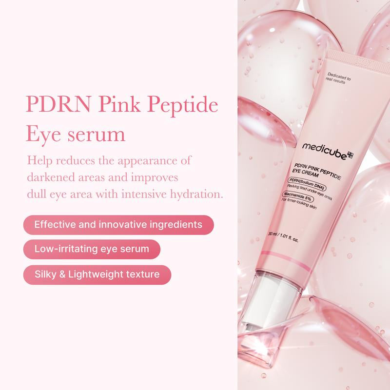 [Medicube] PDRN Pink Peptide Eye Serum | 99% Salmon DNA PDRN, 99% Pure Retinol, 5% Niacinamide | Dark Circles, Puffy Eyes, Korean Skincare