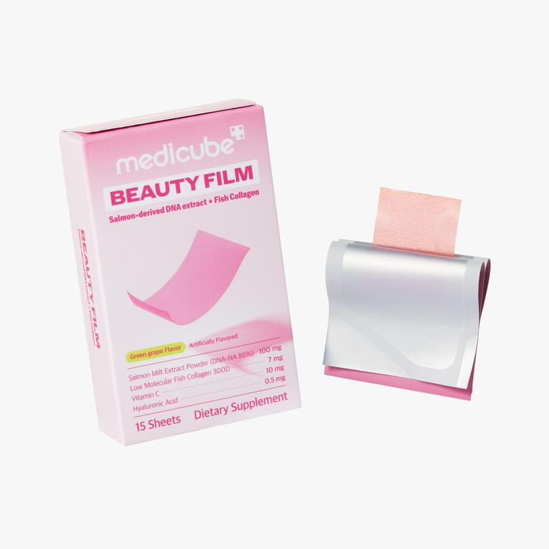 [Medicube] PDRN Collagen Dissolving Strips | Salmon DNA, Ultra-Low Molecular Collagen, Hyaluronic Acid for Healthy Skin Rejuvenation, Grape Flavored | 15 Servings, Pack of 1