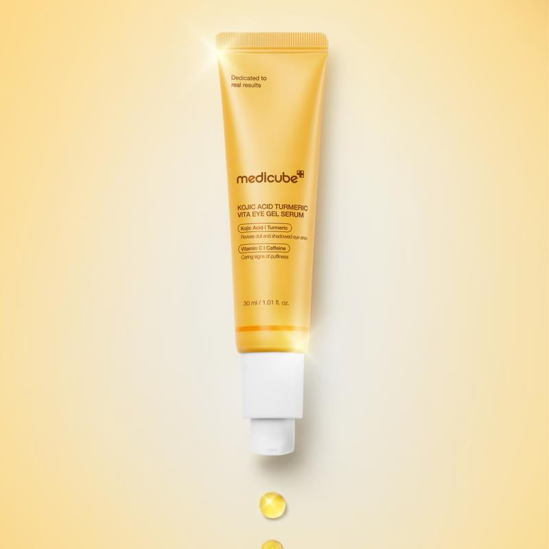 [NEW] [Medicube] Kojic Acid Turmeric Vita Brightening Eye Gel Serum | All-Day Eye Care for the Look of Puffiness, Dark, Tired under Eyes, Dark Circle, and Eye Bags | Brightening, Firming Support, Cooling | Kojic Acid, Turmeric, Caffeine, Retinol