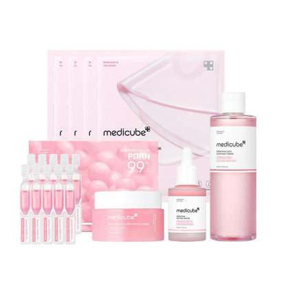 [Medicube] PINK Salmon DNA SET | PDRN Pink Toner + PDRN Pink Peptide Serum + PDRN Pink One Day Seum + PDRN Pink Collagen Capsule Cream + PDRN Pink Collagen Gel Mask