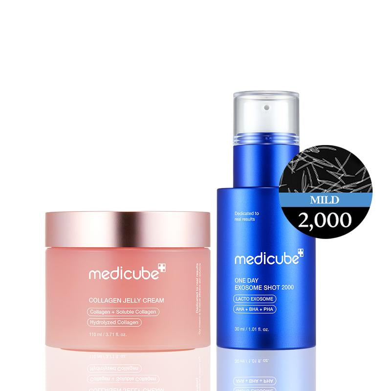 [Medicube] Korean Home Aesthetic Duo L Experience Glass Glow Facial Effect Facial Skincare Set