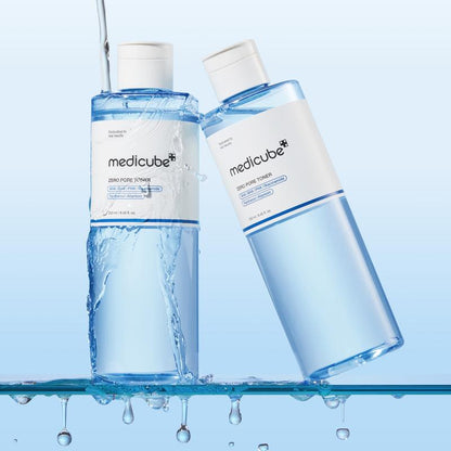 [Medicube] Zero Pore Toner I Exfoliating & Hydrating Blue Bottle Water Toner with AHA, BHA, PHA, Niacinamide, and Panthenol | Korean Skin Care for Pores, Texture, Moisture Care