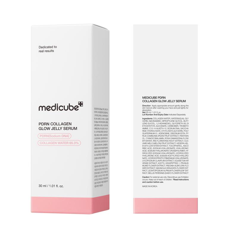 [NEW] [Medicube] PDRN Pink Collagen Glow Jelly Serum | Lightweight Water-Jelly for Plump & Supple Skin | Radiance & Elasticity Care with PDRN, Collagen, Niacinamide | Korean Skin Care 1.01 Fl.Oz