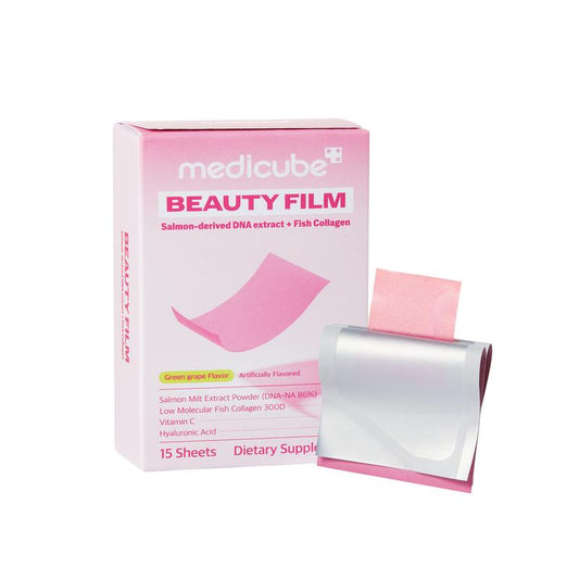 [Medicube] PDRN Collagen Dissolving Strips | Salmon DNA, Ultra-Low Molecular Collagen, Hyaluronic Acid for Healthy Skin Rejuvenation, Grape Flavored | 15 Servings, Pack of 1