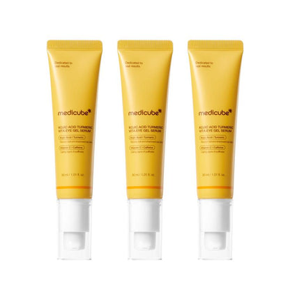 [NEW] [Medicube] Kojic Acid Turmeric Vita Brightening Eye Gel Serum | All-Day Eye Care for the Look of Puffiness, Dark, Tired under Eyes, Dark Circle, and Eye Bags | Brightening, Firming Support, Cooling | Kojic Acid, Turmeric, Caffeine, Retinol