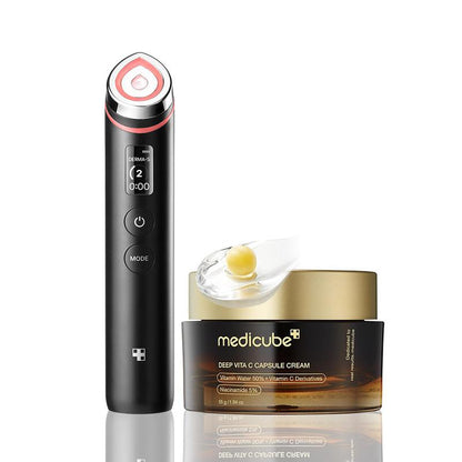 [Medicube] 310M Celebrity Glass Skin DuoㅣBooster Pro Korea'S No.1 Glass Glow Device + Collagen Jelly Cream or Deep Vita C Cream