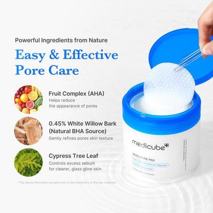 [Medicube] Zero Pore Pads (AHA + BHA) | Korean No.1 Viral Toner Pads