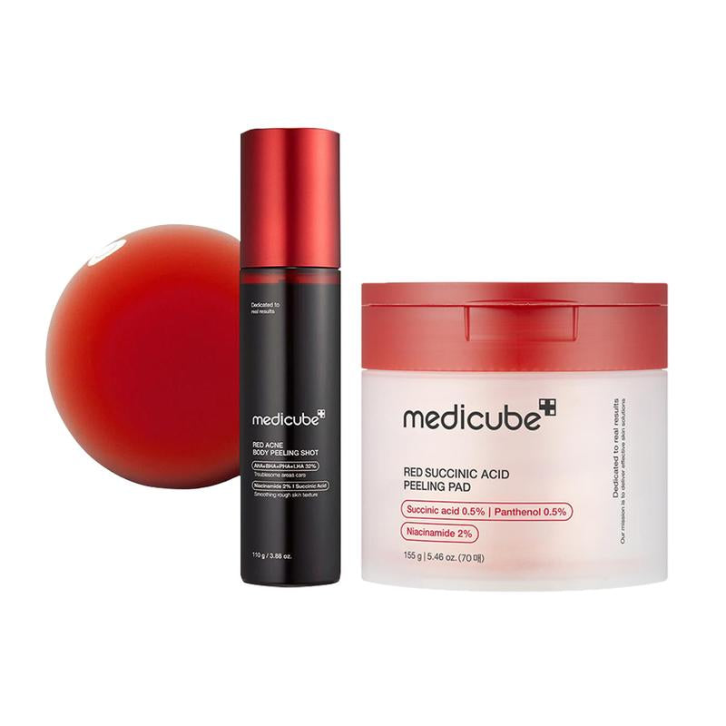 [Medicube] No More Bumps Exfoliating Set for Summer-Ready Smooth Skin ㅣ Peeling & Body Glow Care & Use after Spot Care for Underarms, Knees, ElbowsㅣAha + BHA + PHA + TXA