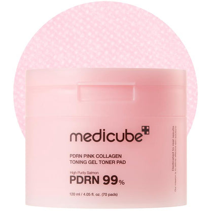 [Medicube] PDRN Pink Collagen Gel Toner Pad | PDRN Jelly Toner Pad | 99% Salmon DNA, PDRN, Uneven Skintone, Korean Skincare