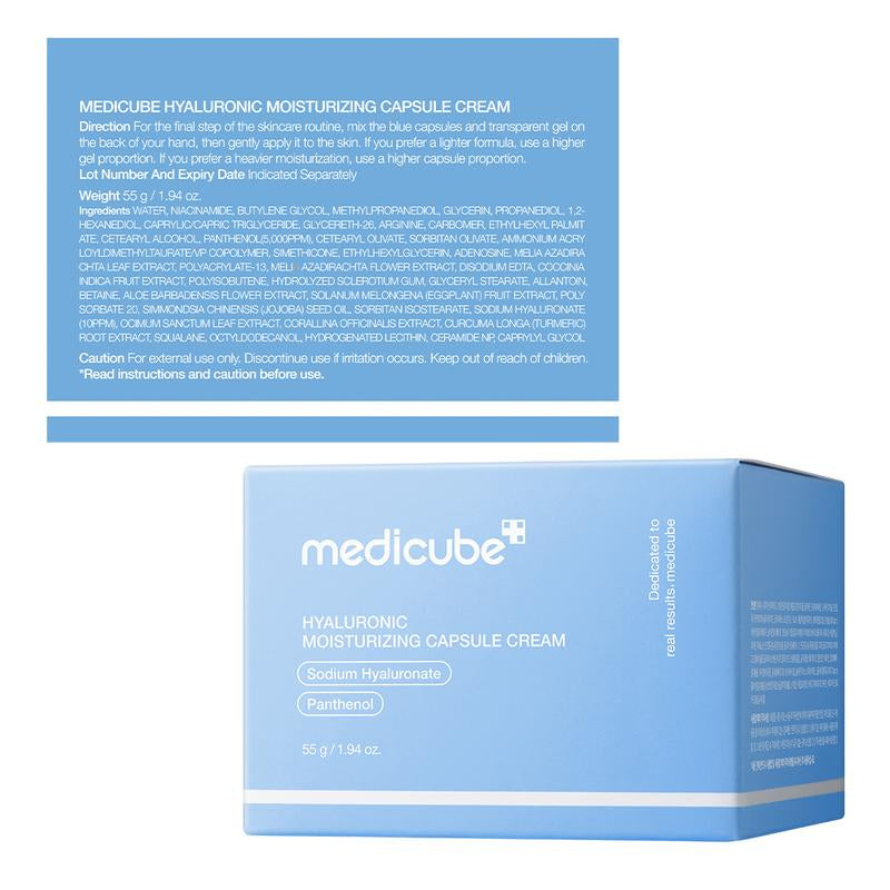 [Medicube] Hyaluronic Acid Capsule Cream | Daily Facial Moisturizer for All Skin Types | Moisture Recharge & Calming with Hyaluronic Acid, Panthenol & Ceramide | Korean Skincare, K-Beauty | 1.94Oz