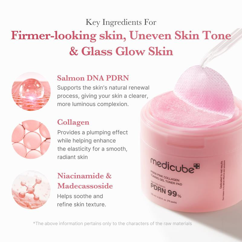 [Medicube] PDRN Pink Collagen Gel Toner Pad | PDRN Jelly Toner Pad | 99% Salmon DNA, PDRN, Uneven Skintone, Korean Skincare