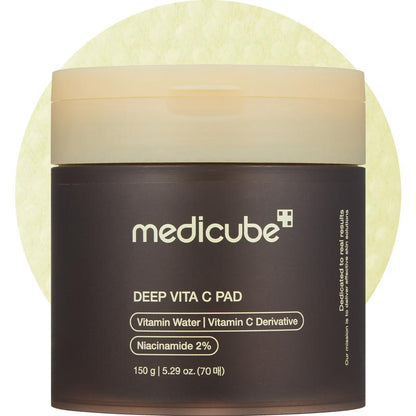 [Medicube] Deep Vita C Facial Pads I 500,000PPM of Vitamin Water & 3 Types of Vitamin | (70 Sheets)