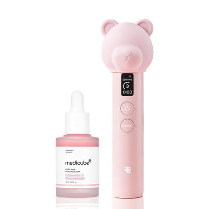 [LIVE Exclusive] [Medicube] Booster Pro Pink Bear Edition Skincare SetㅣPair Kbeauty Viral Glass Glow Device with Skincare