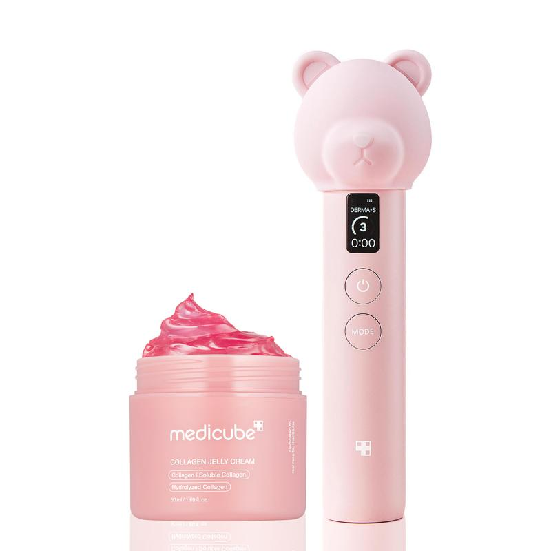 [LIVE Exclusive] [Medicube] Booster Pro Pink Bear Edition Skincare SetㅣPair Kbeauty Viral Glass Glow Device with Skincare