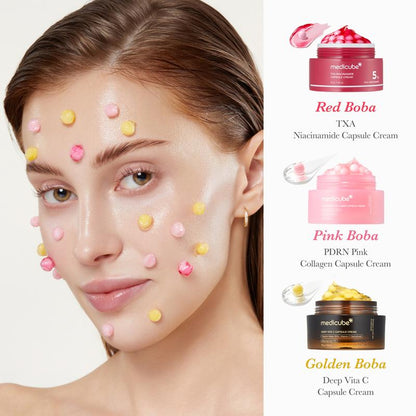 [Medicube] Deep Vita C Capsule Cream | Golden Boba Cream | Vitamin Capsule | Uneven Skin Tone | Glowy Skin | Customizable Skincare