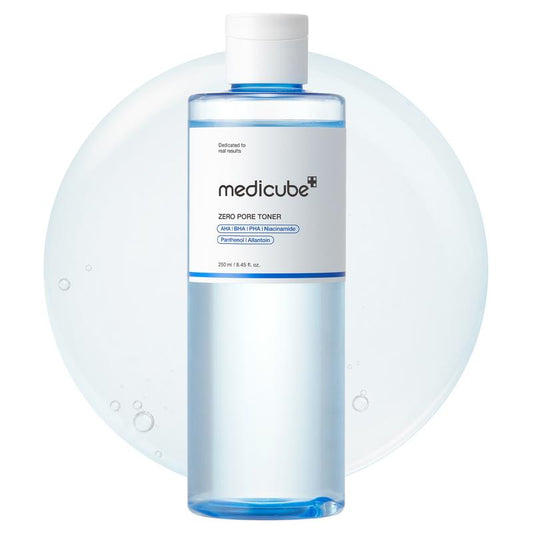 [Medicube] Zero Pore Toner I Exfoliating & Hydrating Blue Bottle Water Toner with AHA, BHA, PHA, Niacinamide, and Panthenol | Korean Skin Care for Pores, Texture, Moisture Care