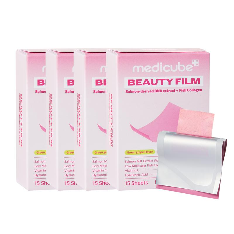 [Medicube] PDRN Collagen Dissolving Strips | Salmon DNA, Ultra-Low Molecular Collagen, Hyaluronic Acid for Healthy Skin Rejuvenation, Grape Flavored | 15 Servings, Pack of 1