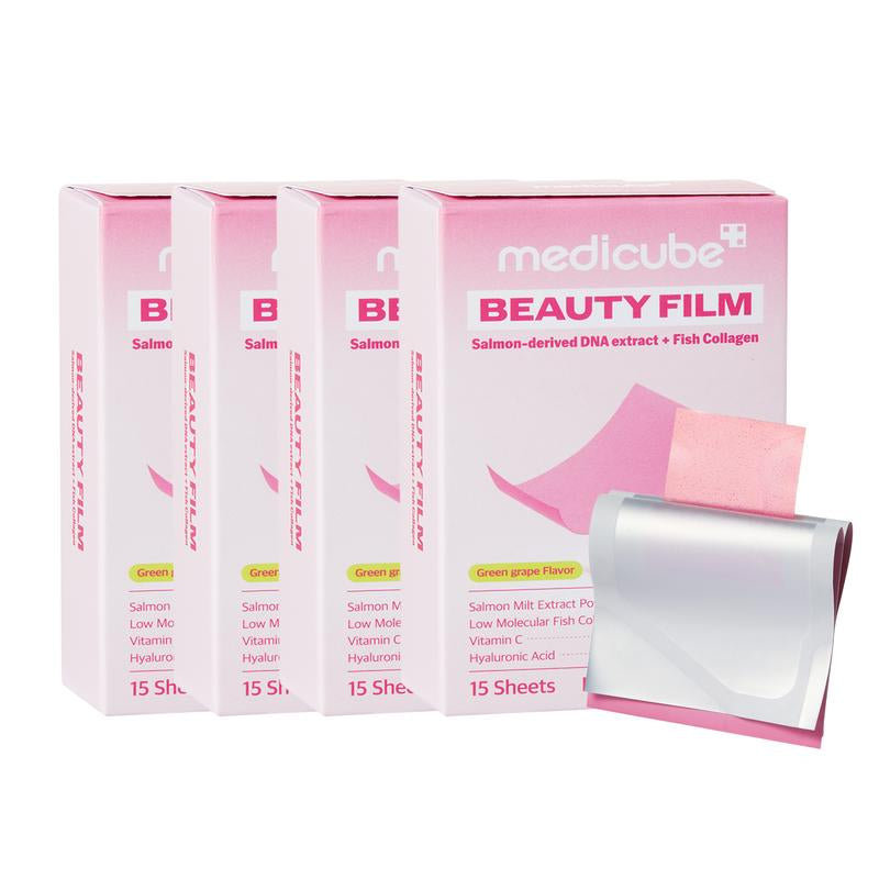 [Medicube] PDRN Collagen Dissolving Strips | Salmon DNA, Ultra-Low Molecular Collagen, Hyaluronic Acid for Healthy Skin Rejuvenation, Grape Flavored | 15 Servings, Pack of 1