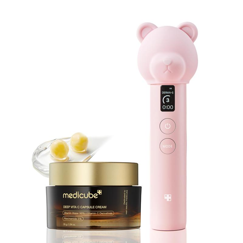 [LIVE Exclusive] [Medicube] Booster Pro Pink Bear Edition Skincare SetㅣPair Kbeauty Viral Glass Glow Device with Skincare