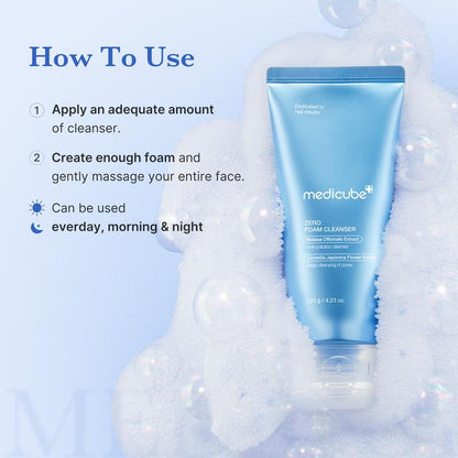 [Medicube] Zero Foam Cleanser for Sensitive Skin - Sebum Control, Moisture Balance, and Pore Minimization | Korean Skincare
