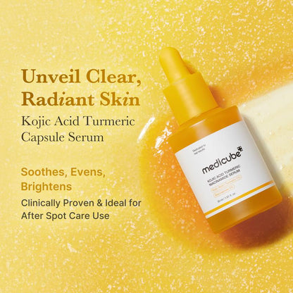 [Medicube] Kojic Acid Turmeric Serum for Face & Body | for Uneven Skin Tone & Texture | Niacinamide, Glycolic Acid for Clear Glass Skin | Korean Skin Care | 250Ml