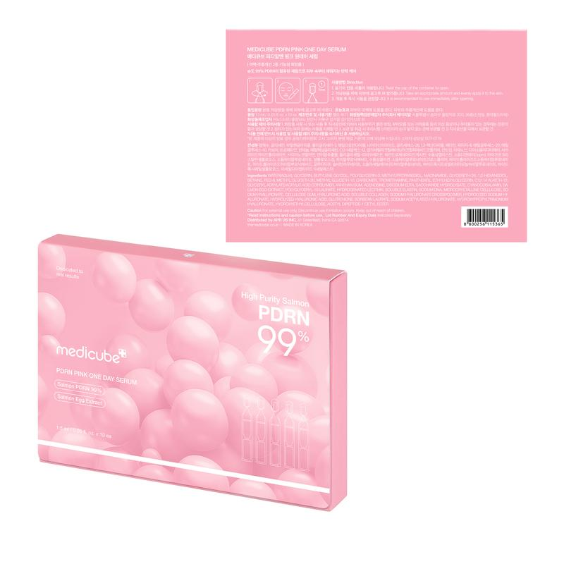 [Medicube] PDRN Pink One Day Serum | PDRN Pink Skindrop Serum | 99% Salmon DNA, PDRN, Uneven Skintone, Korean Skincare, Single-Use Vial