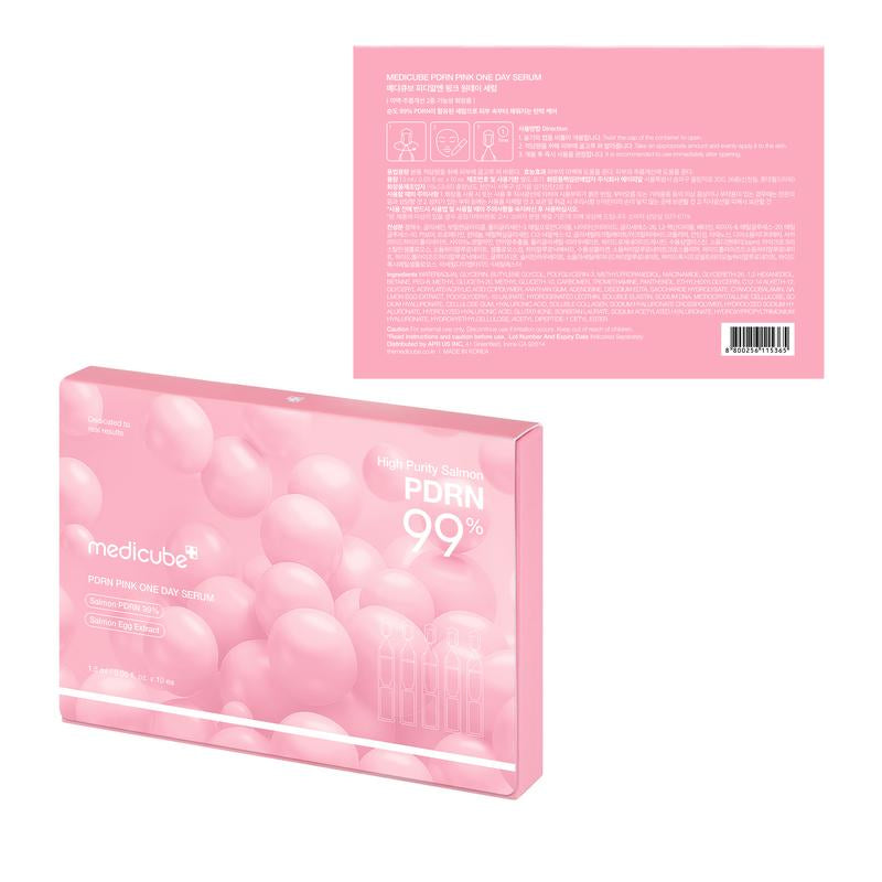 [Medicube] PDRN Pink One Day Serum | PDRN Pink Skindrop Serum | 99% Salmon DNA, PDRN, Uneven Skintone, Korean Skincare, Single-Use Vial