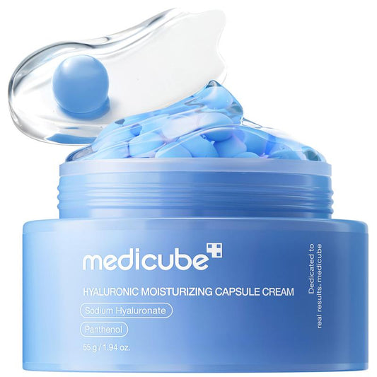 [Medicube] Hyaluronic Acid Capsule Cream | Daily Facial Moisturizer for All Skin Types | Moisture Recharge & Calming with Hyaluronic Acid, Panthenol & Ceramide | Korean Skincare, K-Beauty | 1.94Oz