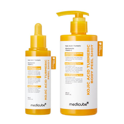 [Medicube] Hypochlorous Acid Rice Peel Shot Duo for Face & Body | Gentle Exfoliating Serum for Dead Skin Cells & Pore Care, Blackheads & Excess Sebum Control | Rice Extract, Hypochlorous, Panthenol for Hydrating & Smoothing Care