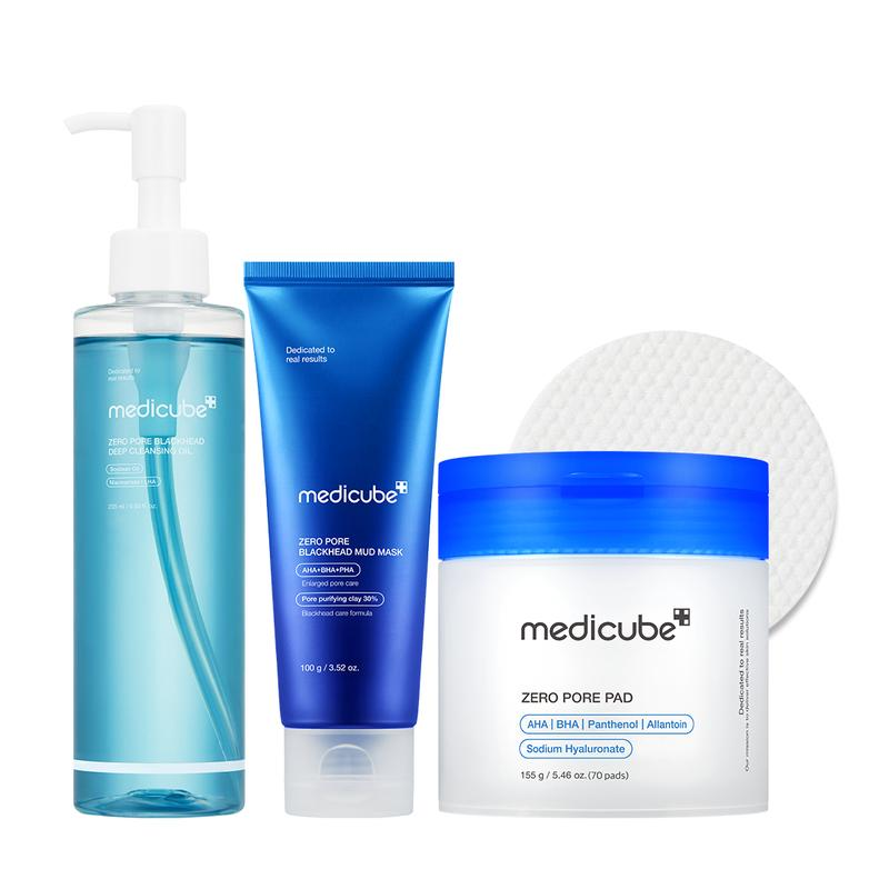 [Medicube] Pore-Fect SetㅣDeep Pore Cleansing, Mud Clay Mask, Korean No.1 Toner Pads, Gentle ExfoliatingㅣBlackhead Care, Korean Skincare