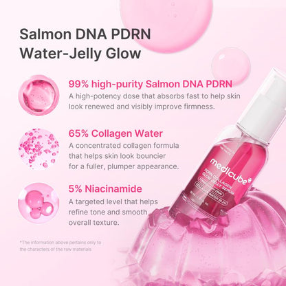 [NEW] [Medicube] PDRN Pink Collagen Glow Jelly Serum | Lightweight Water-Jelly for Plump & Supple Skin | Radiance & Elasticity Care with PDRN, Collagen, Niacinamide | Korean Skin Care 1.01 Fl.Oz