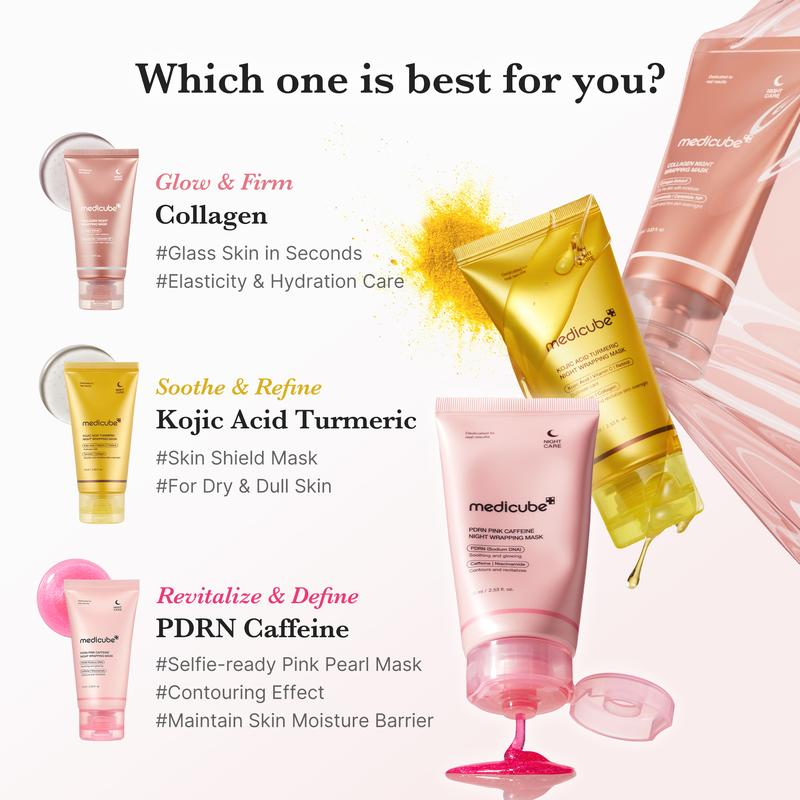 [Medicube] PDRN Pink Caffeine Overnight Wrapping Mask : SLEEP, SHED, and GLOW!