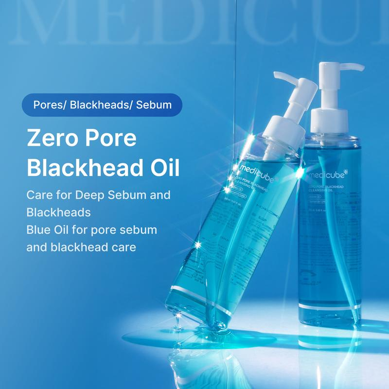 [Medicube] Double Cleansing Duo for Deep Pore CleansingㅣZero Pore Blackhead Deep Cleansing Oil & Zero Pore Blue Capsule Facial Cleanser for Korean Glass Skin